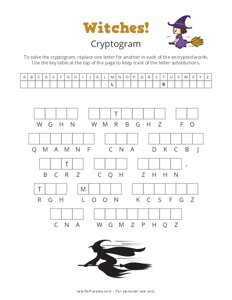 Witches Halloween Cryptogram