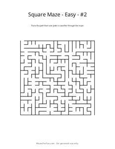Square Maze - Easy - 2