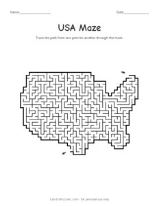 USA Shaped Maze
