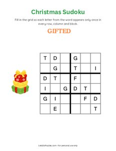 Christmas Word Sudoku - Gifted