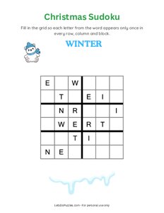 Christmas Word Sudoku - Winter