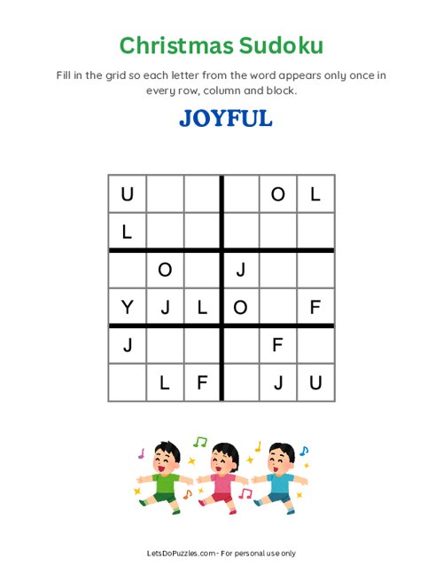 Christmas Word Sudoku - Joyful