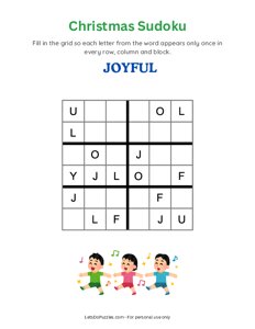 Christmas Word Sudoku - Joyful
