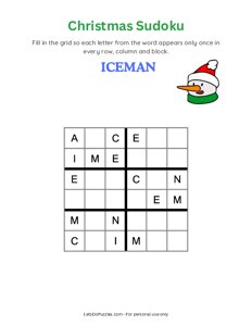 Christmas Word Sudoku - Iceman