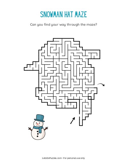 Snowman Find His Hat Maze