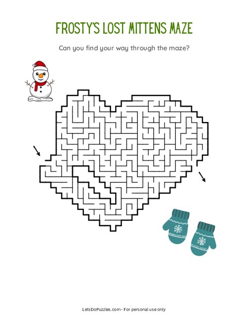 Frostys Lost Mittens Maze