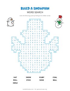 Build a Snowman Word Search