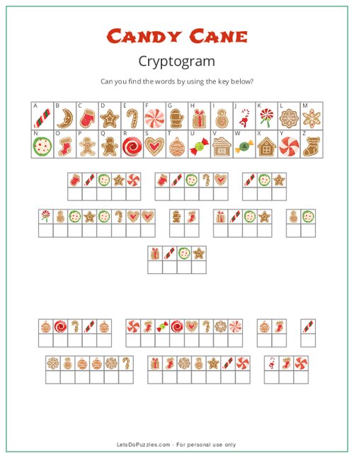 Sweet Candy Cane Cryptogram