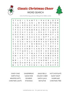 Classic Christmas Cheer Word Search