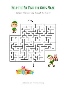 Help the Elf Find the Gifts Maze