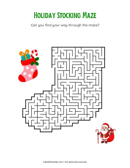 Holiday Stocking Maze