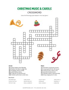 Christmas Music & Carols Crossword