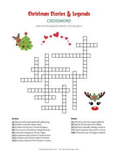 Christmas Stories & Legends Crossword