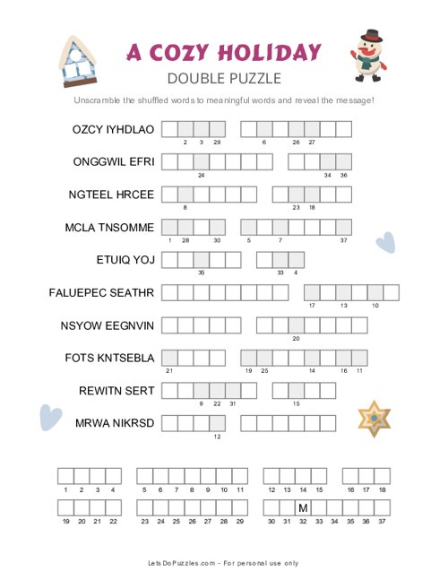 A Cozy Holiday Double Puzzle