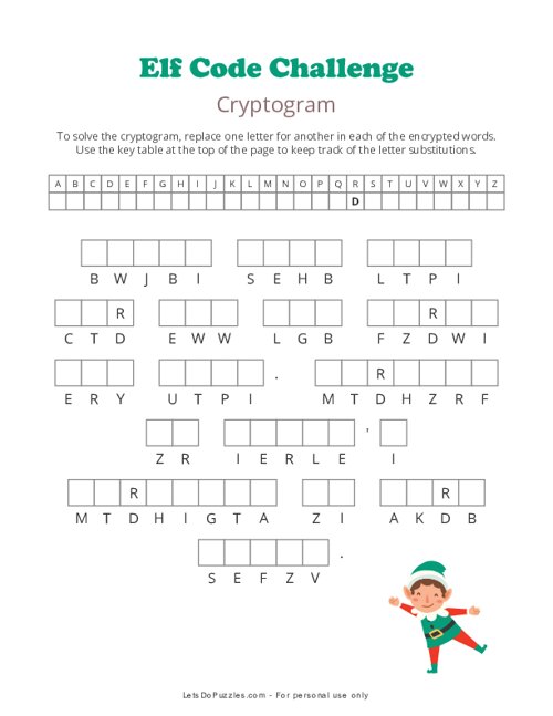 Elf Code Challenge Cryptogram