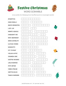 Festive Christmas Word Scramble