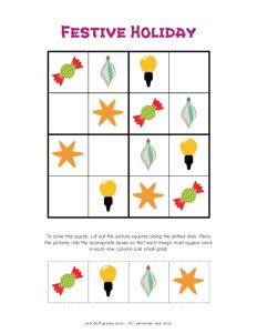 Festive Holiday Picture Sudoku