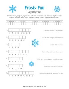 Frosty Fun Cryptogram