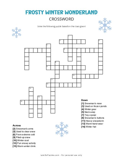 Frosty Winter Wonderland Crossword