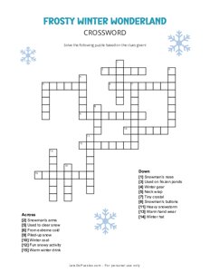 Frosty Winter Wonderland Crossword