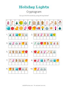Holiday Lights Cryptogram
