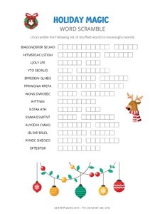 Holiday Magic Word Scramble