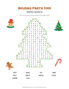 Holiday Party Time Word Search