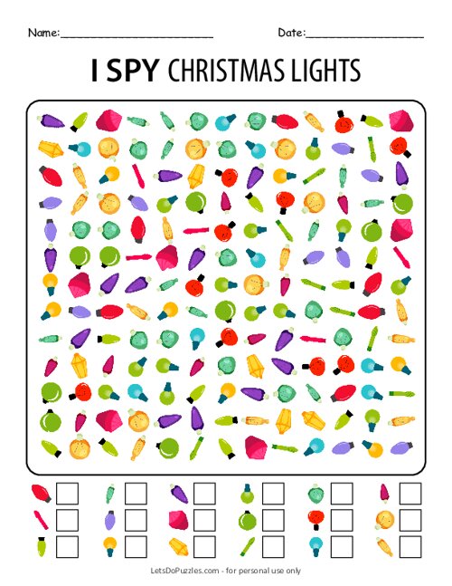 I Spy Christmas Lights