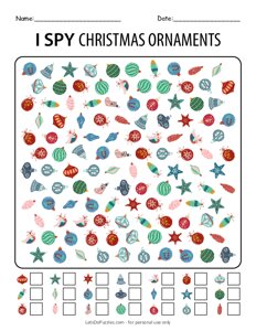 I Spy Christmas Ornaments