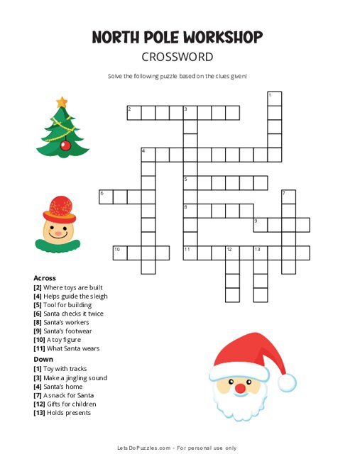 North Pole Workshop Crossword