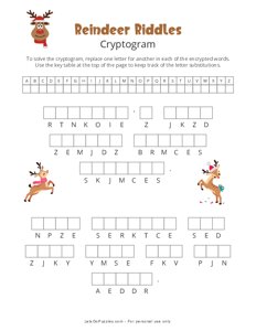 Reindeer Riddles Cryptogram