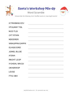 Santas Workshop Mix-Up Word Scramble