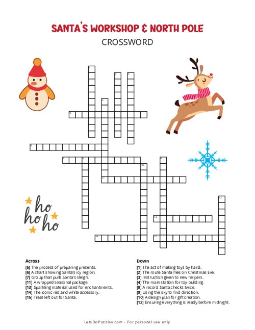 Santa’s Workshop & North Pole Crossword