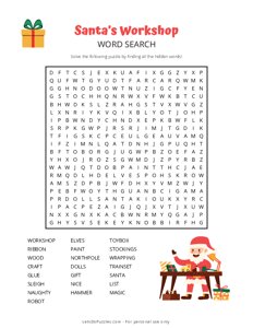 Santas Workshop Word Search