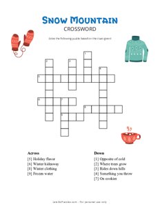 Snow Mountain Crossword