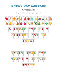 Snowy Day Message Cryptogram