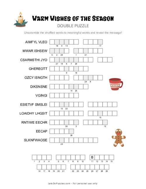 Warm Wishes of the Season Double Puzzle
