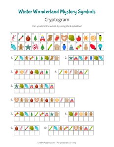 Winter Wonderland Mystery Symbols Cryptogram