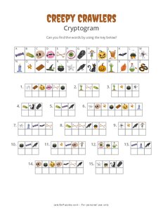 Creepy Crawlers Picture Cryptogram