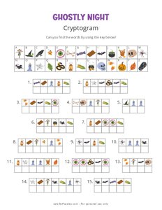 Ghostly Night Picture Cryptogram