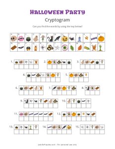 Halloween Party Picture Cryptogram