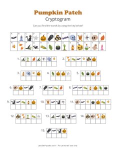 Pumpkin Patch Picture Cryptogram