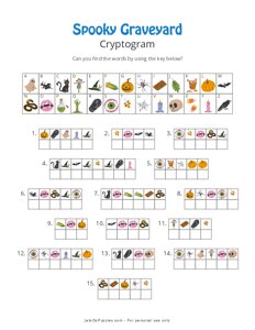 Spooky Graveyard Picture Cryptogram