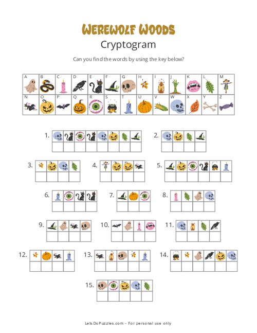 Werewolf Woods Picture Cryptogram