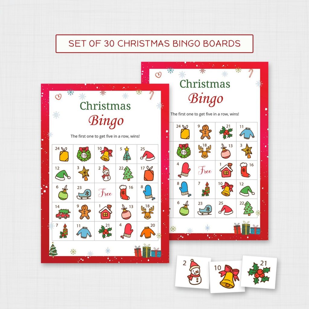 30 Christmas Bingo Boards
