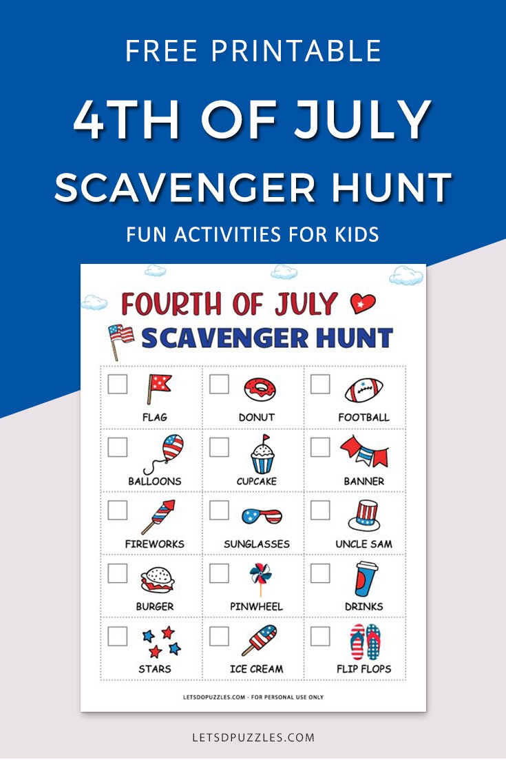 Free Printable 4th of July Scavenger Hunt for Kids