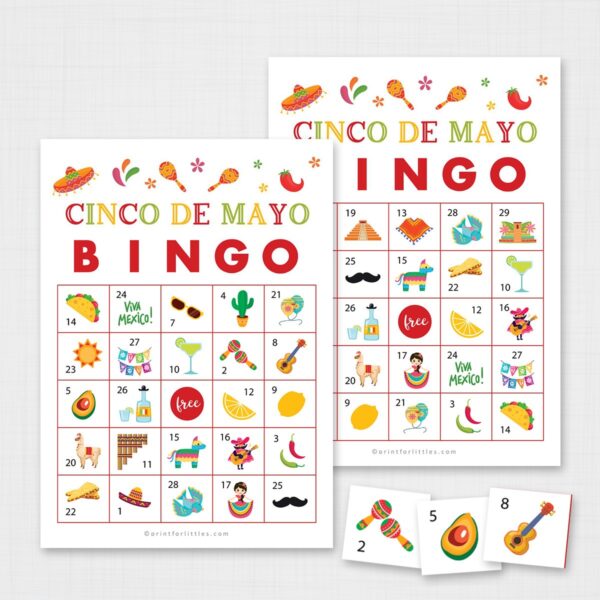 Cinco de Mayo Bingo Game Cards Printable