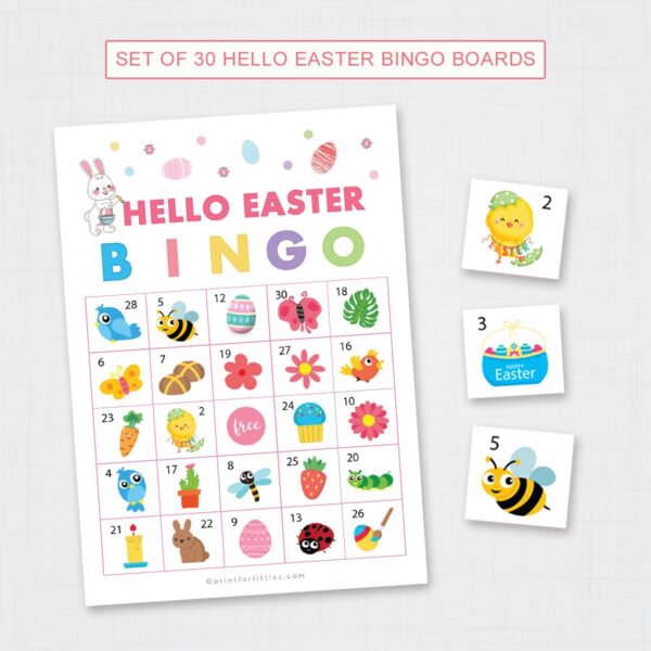 30 Set of Hello Easter Bingo Game