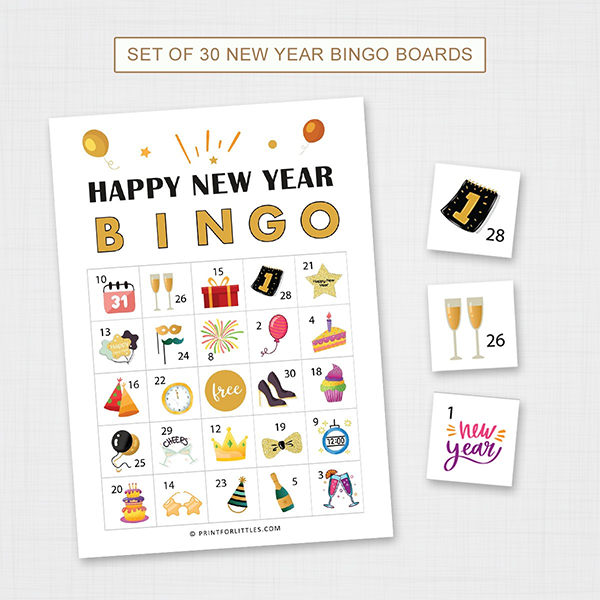 Printable New Year Bingo Game