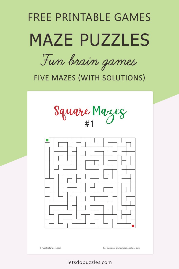 Free Printable Mazes